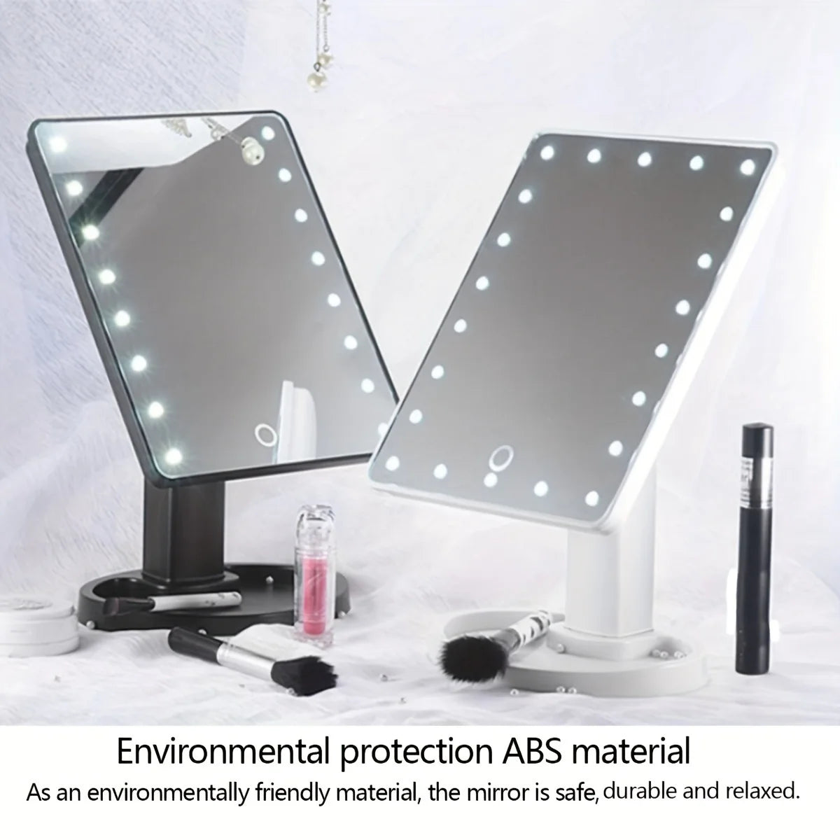360° Rotating LED Makeup Mirror – Stylish & Functional!
