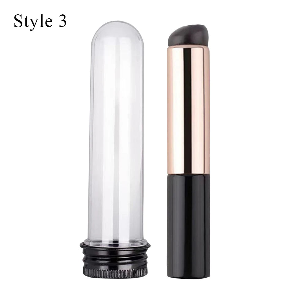 Upgraded Silicone Lip Brush with Cover – Angled Concealer Brush, Soft & Flexible for Precise Lipstick Application, Round Head, No Breakage