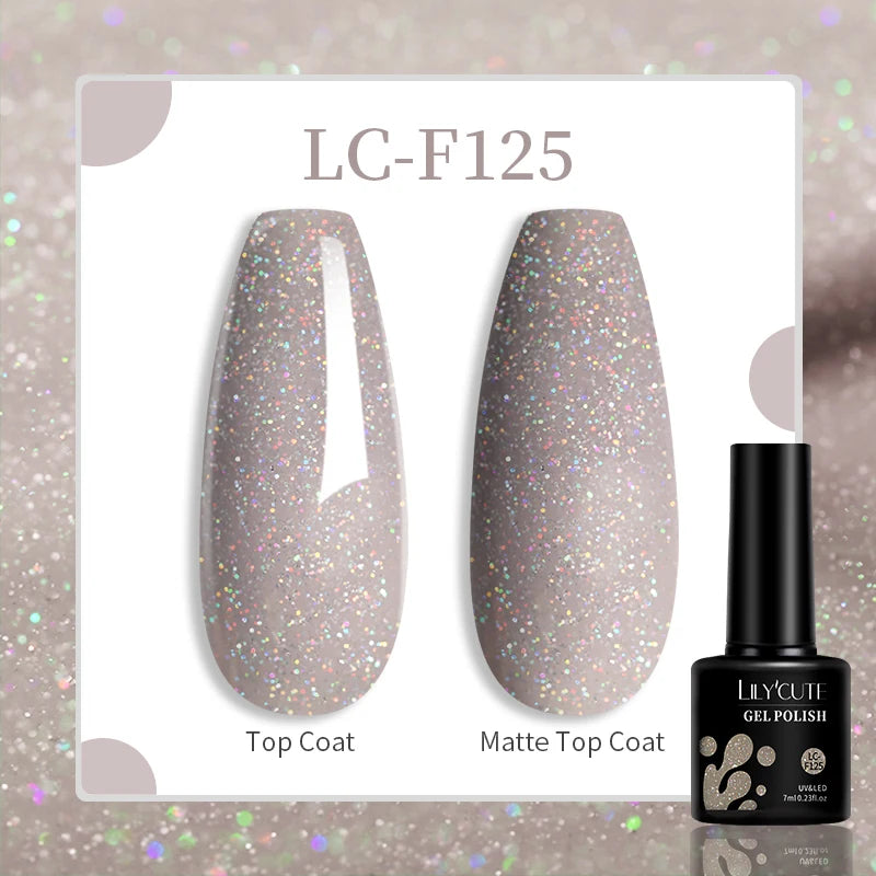 LILYCUTE 129 Colors 7ML Nail Gel Polish Set Soak Off UV LED Semi-Permanent Nail Art Varnishes