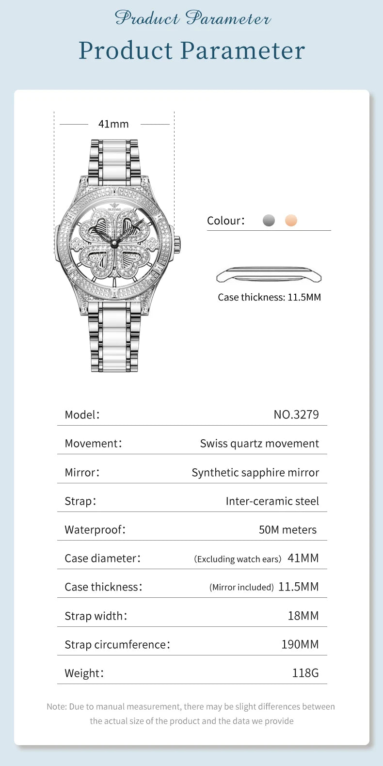OUPINKE 3279 Women's Luxury Automatic Mechanical Watch