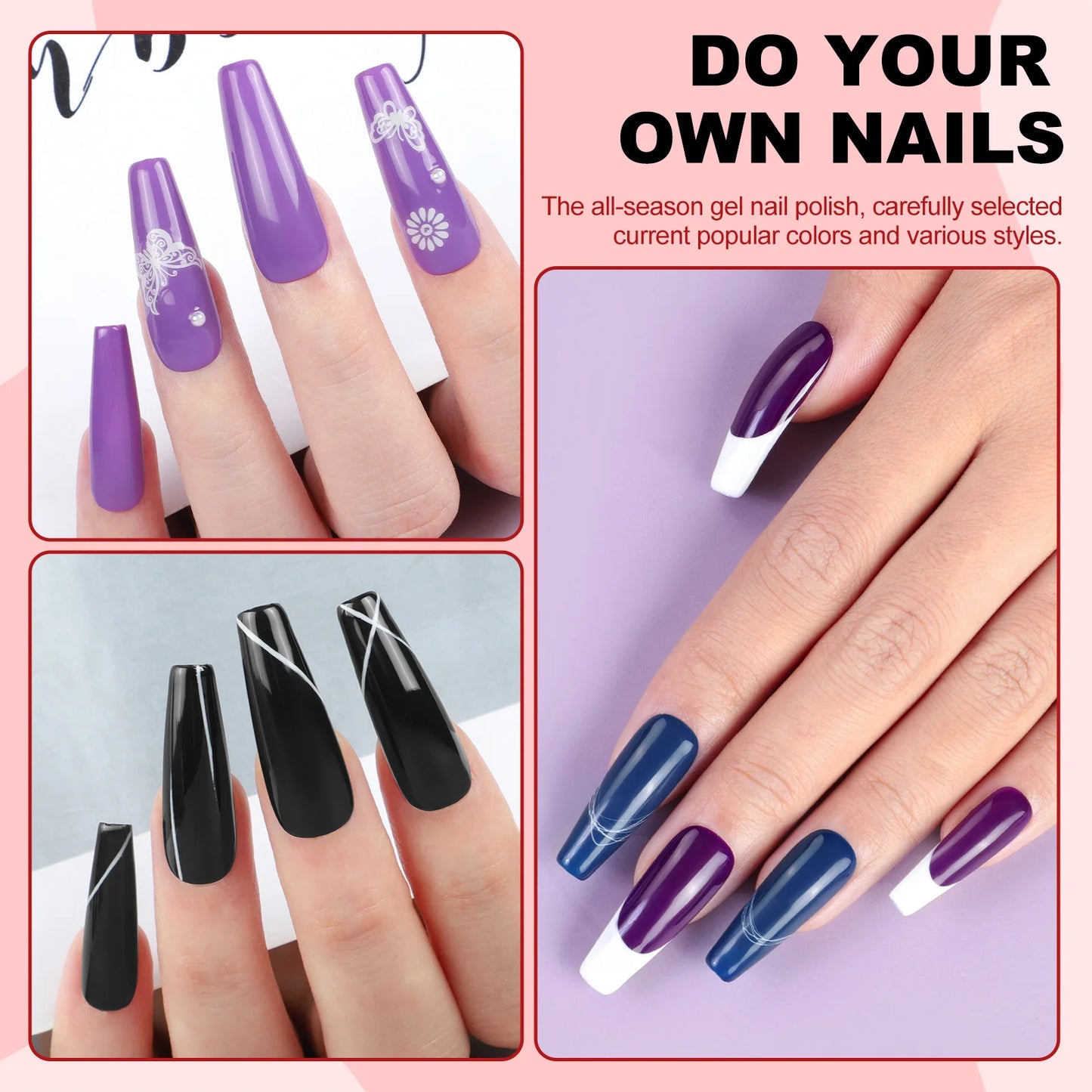 COSCELIA 30/40/80 Colors Gel Nail Polish Set Nail Art Gel Cured U V LED Lamp Manicure Kit Nail Supplies for Nails Beginner
