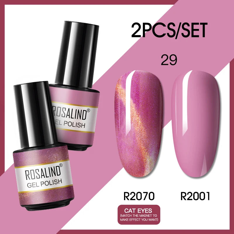 ROSALIND 6PCS Nail Gel Polish Set for Manicure & Nail Art Design, Soak Off Semi-Permanent UV Hybrid Varnish
