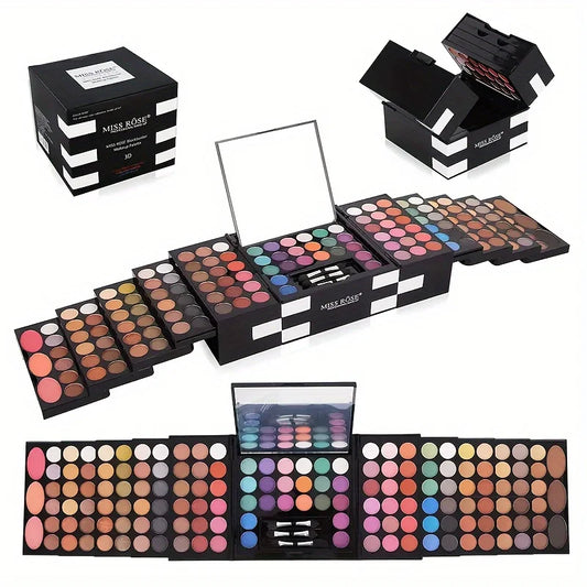 MISS ROSE 142-Color Eyeshadow, 3-Color Blush, 3-Color Eyebrow Powder Makeup Set