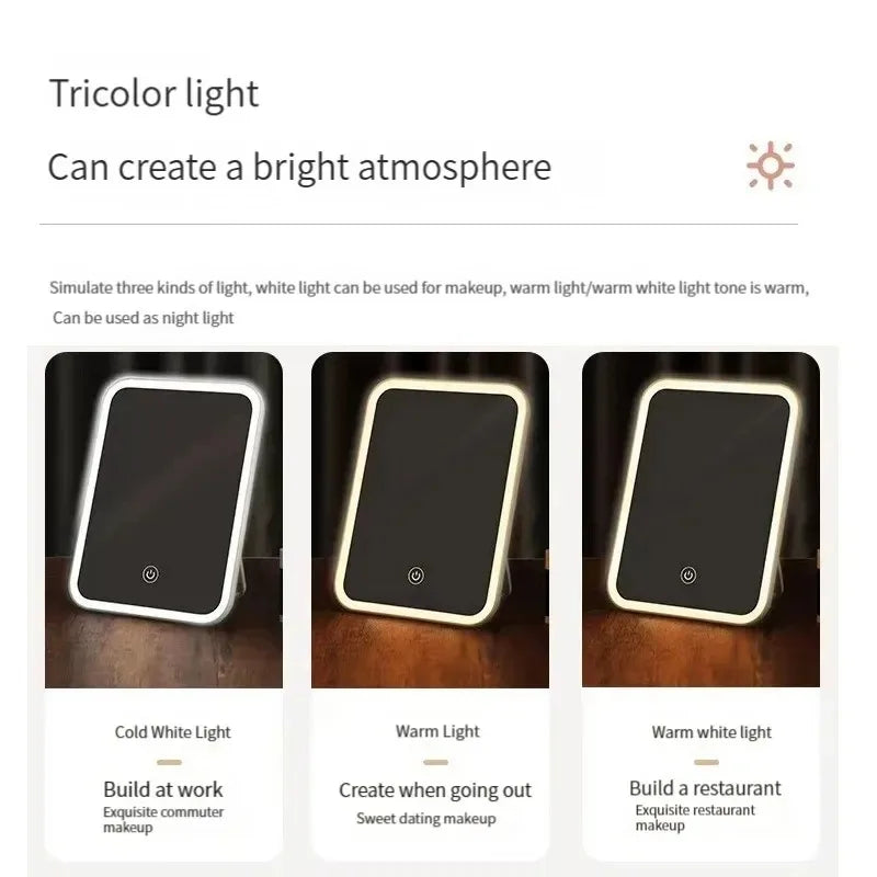 LED Makeup Mirror with Folding Stand