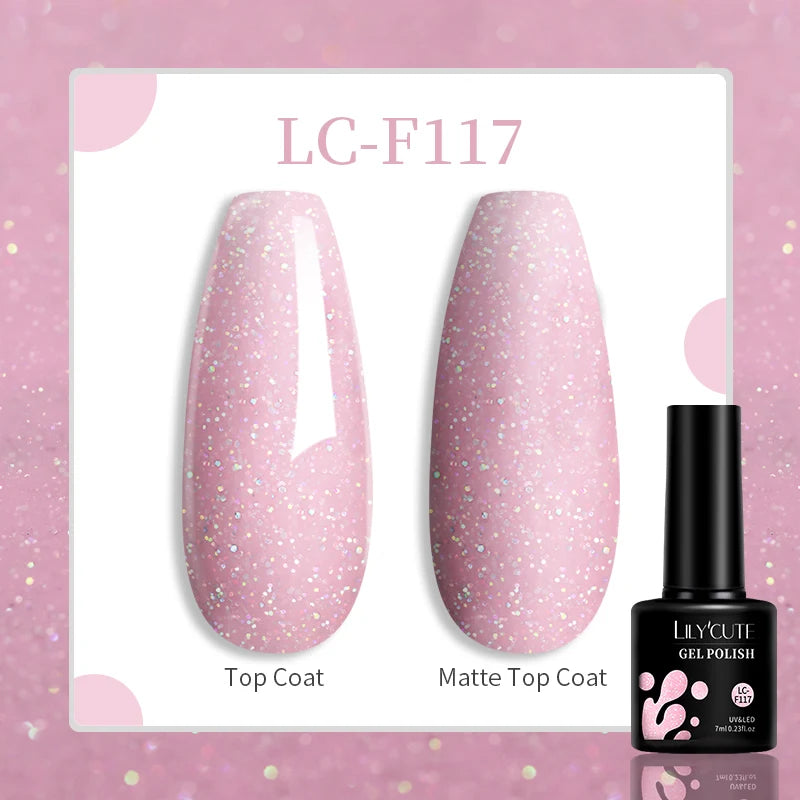 LILYCUTE 129 Colors 7ML Nail Gel Polish Set Soak Off UV LED Semi-Permanent Nail Art Varnishes