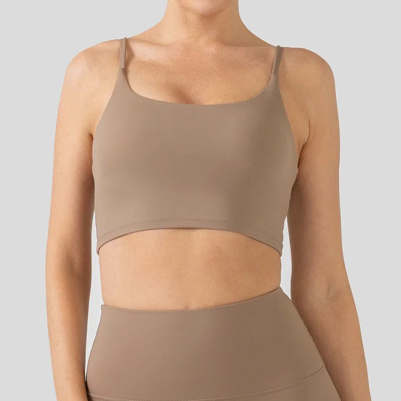 Tight-Fit Sports Bra for Women – Elastic, Removable Chest Cushion, Ideal for Gym & Yoga