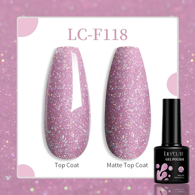 LILYCUTE 129 Colors 7ML Nail Gel Polish Set Soak Off UV LED Semi-Permanent Nail Art Varnishes