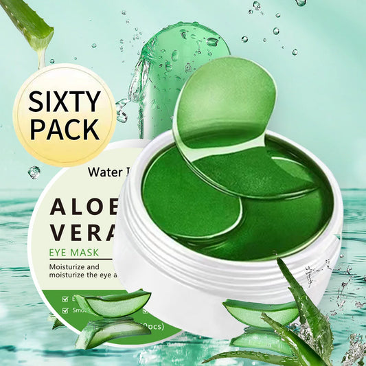 60pcs Aloe Vera Collagen Eye Mask – Anti Dark Circles, Eye Bags Removal, Moisturizing & Firming Eye Patches for Skin Care