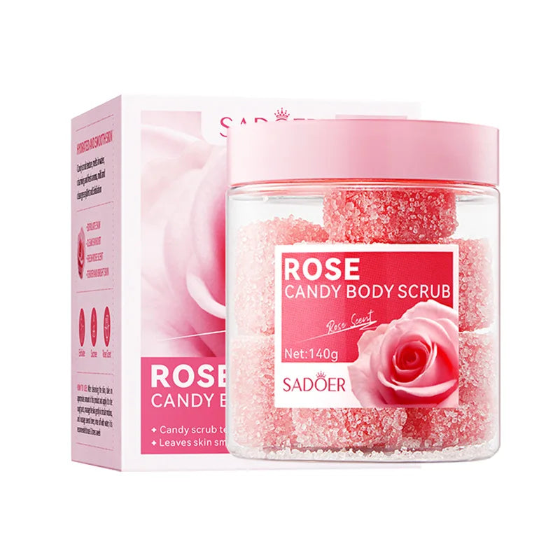 SADOER Rose, Lavender & Avocado Body Scrub – Moisturizing & Exfoliating Face and Body Cream for Smooth, Radiant Skin