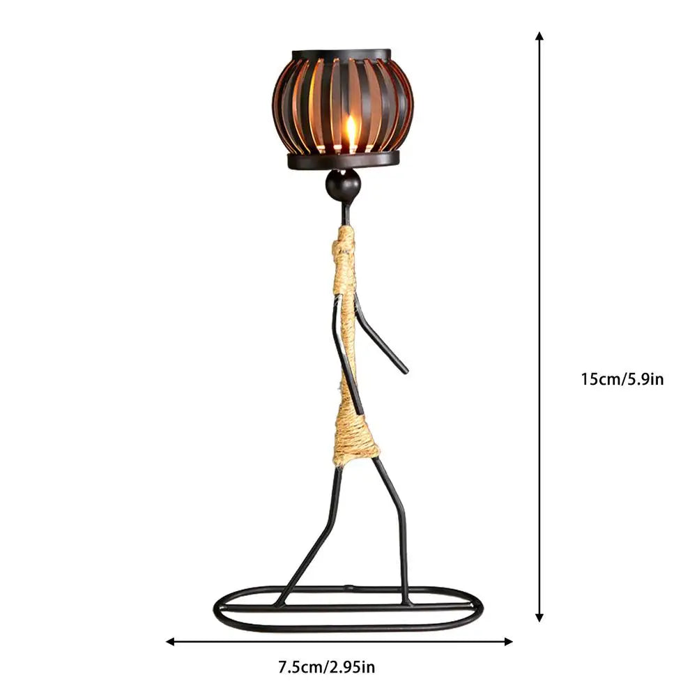 Creative Iron African Metal Candle Holder – Elegant Candlesticks for Weddings, Christmas, and Home Decor