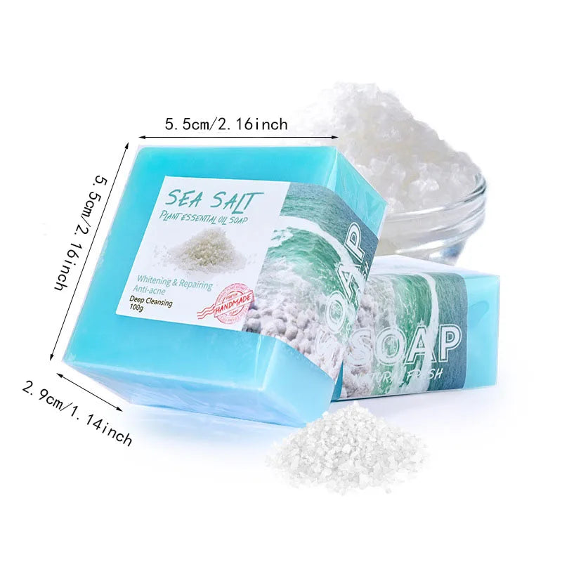 Natural Sea Salt Soap with Organic Goat Milk – 3.5 oz for All Skin Types, Body, Face & Hand Cleansing Skincare