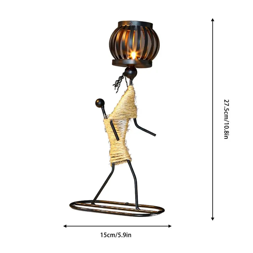 Creative Iron African Metal Candle Holder – Elegant Candlesticks for Weddings, Christmas, and Home Decor