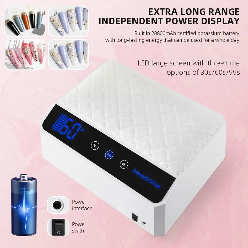 178W UV LED Nail Lamp - Professional Gel Polish Drying Lamp with Detachable Hand Pillow