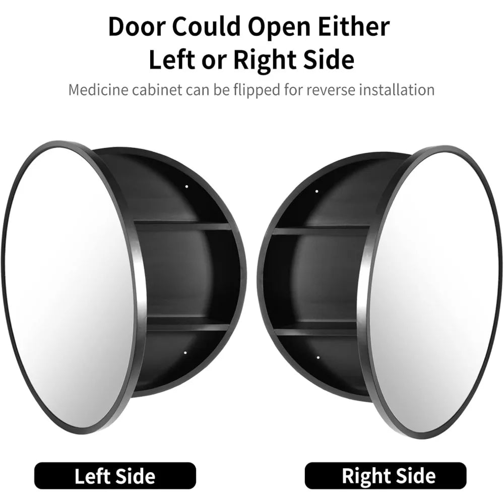 24" x 24" Round Bathroom Medicine Cabinet