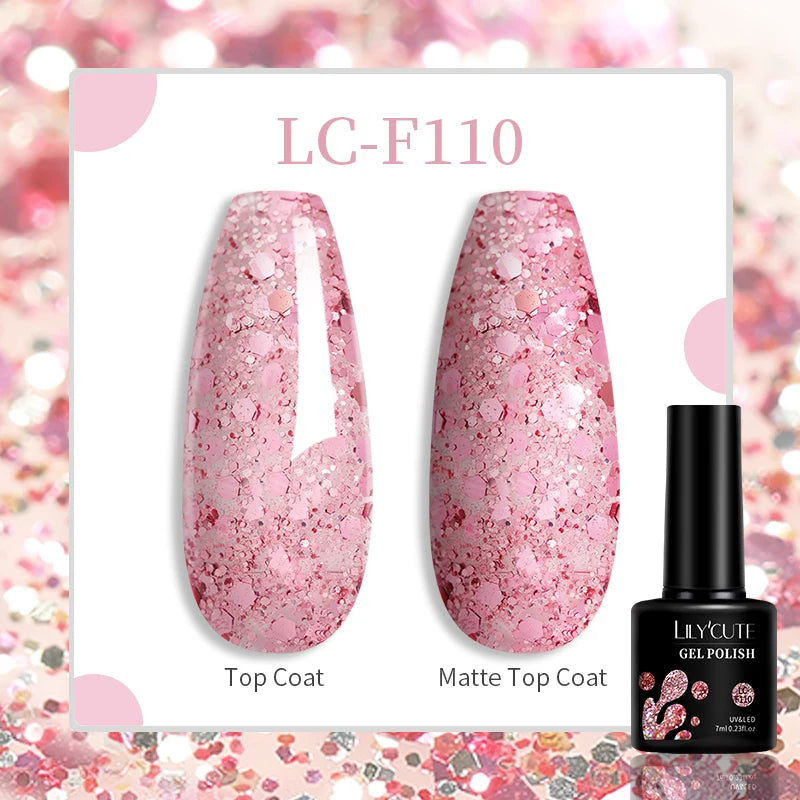 LILYCUTE 129 Colors 7ML Nail Gel Polish Set Soak Off UV LED Semi-Permanent Nail Art Varnishes