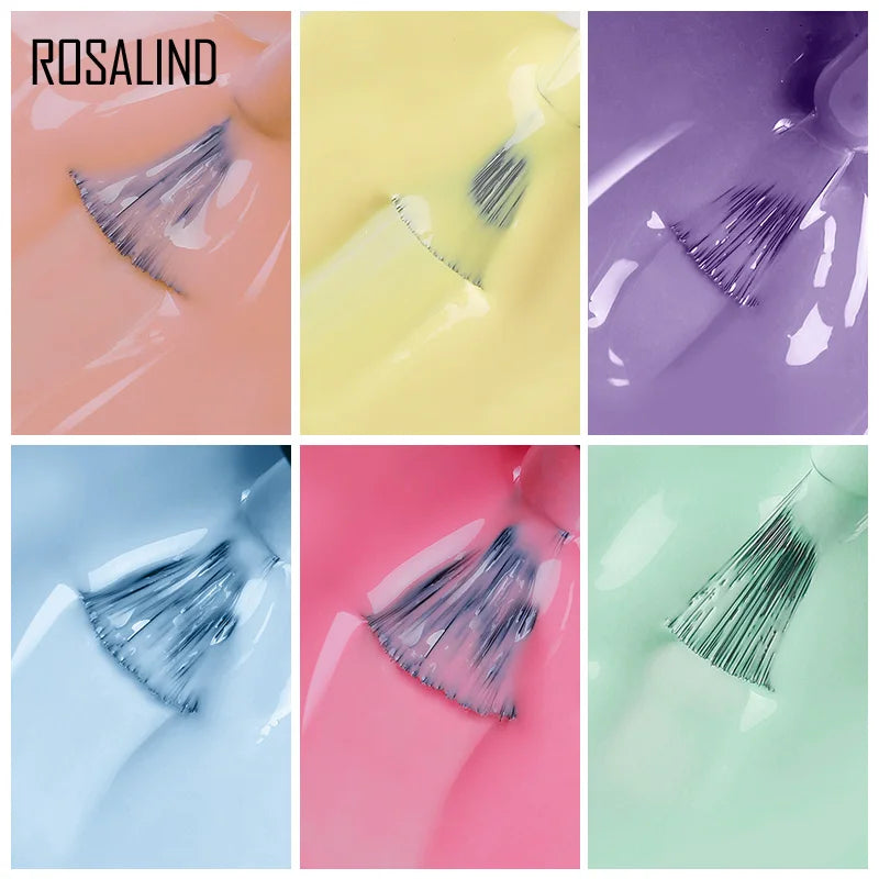 ROSALIND 6PCS Nail Gel Polish Set for Manicure & Nail Art Design, Soak Off Semi-Permanent UV Hybrid Varnish
