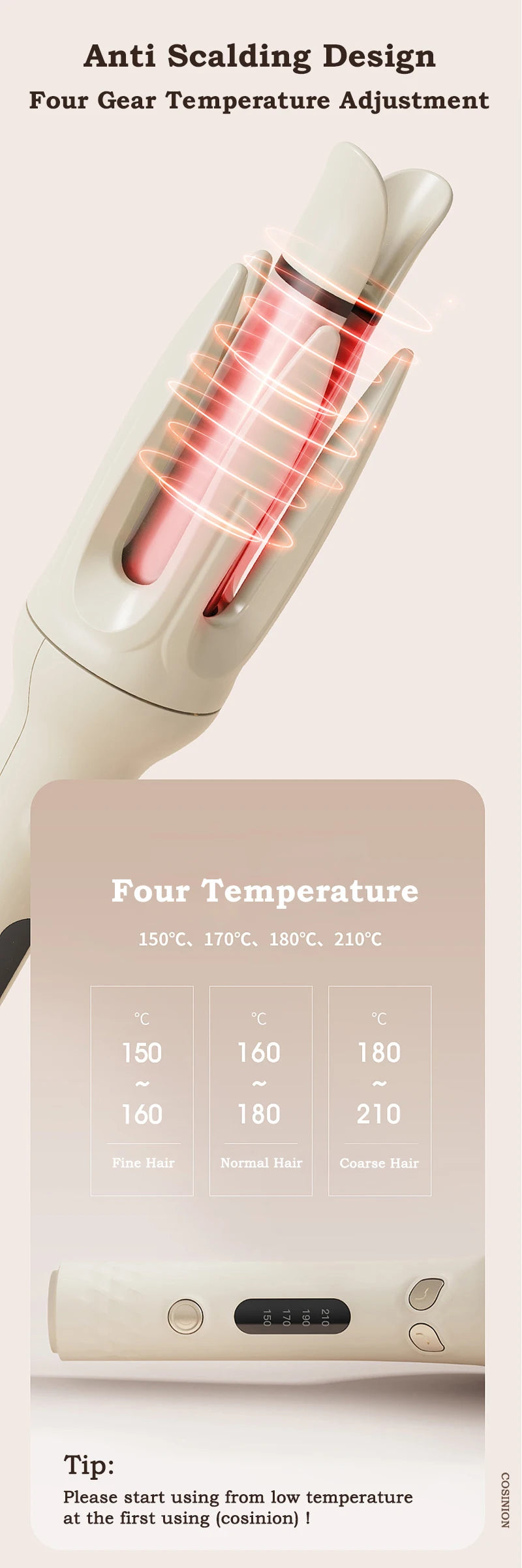 Automatic Hair Curler 28mm Negative Ions Ceramic Curling Iron