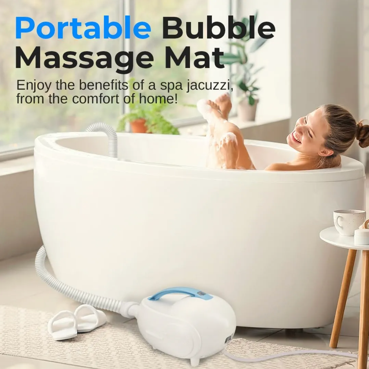 Portable Spa Bath Bubble Massager with Motorized Air Pump