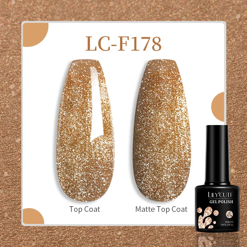 LILYCUTE 129 Colors 7ML Nail Gel Polish Set Soak Off UV LED Semi-Permanent Nail Art Varnishes