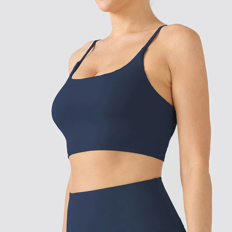 Tight-Fit Sports Bra for Women – Elastic, Removable Chest Cushion, Ideal for Gym & Yoga