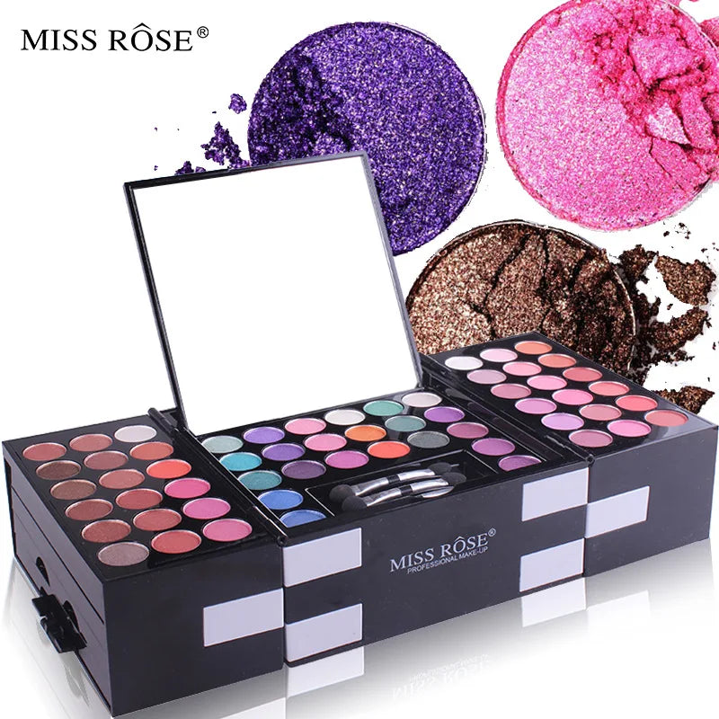 MISS ROSE 142-Color Eyeshadow, 3-Color Blush, 3-Color Eyebrow Powder Makeup Set