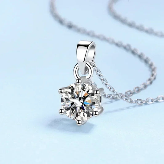 GRA Certified Moissanite Diamond Pendant Necklace – PT950 Platinum Long Chain