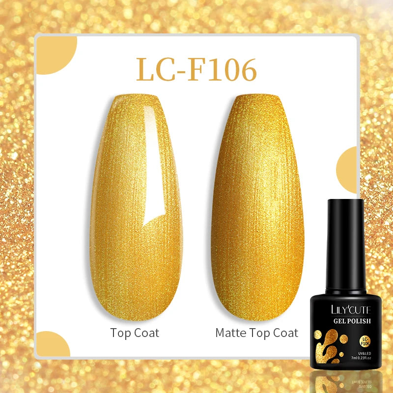 LILYCUTE 129 Colors 7ML Nail Gel Polish Set Soak Off UV LED Semi-Permanent Nail Art Varnishes