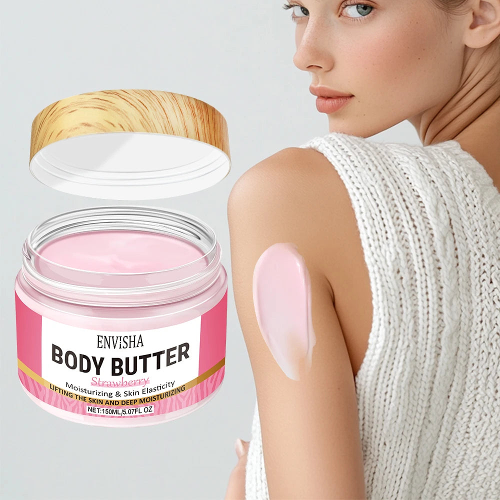 Skin Care Strawberry Body Butter Lotion – Whitening, Deeply Moisturizing, Brightening, Melanin Removal, Elasticity & Lifting Cream