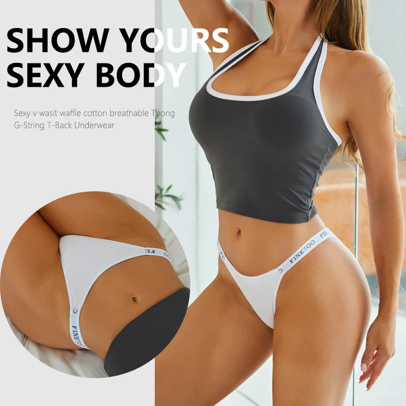 3PCS Cotton Brazilian Panties Set – Sexy Low-Waist Bikini Underwear for Women