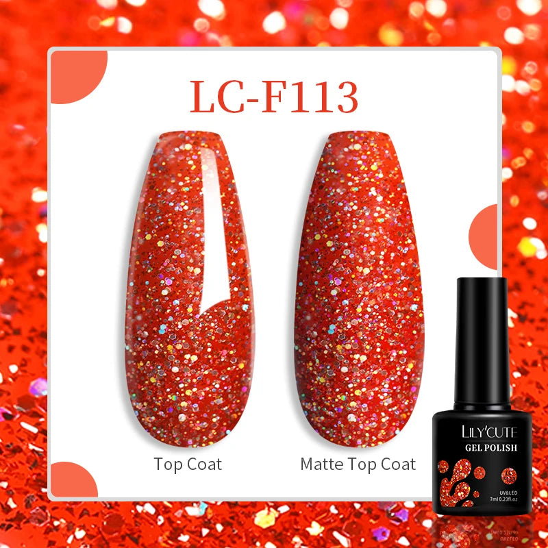 LILYCUTE 129 Colors 7ML Nail Gel Polish Set Soak Off UV LED Semi-Permanent Nail Art Varnishes