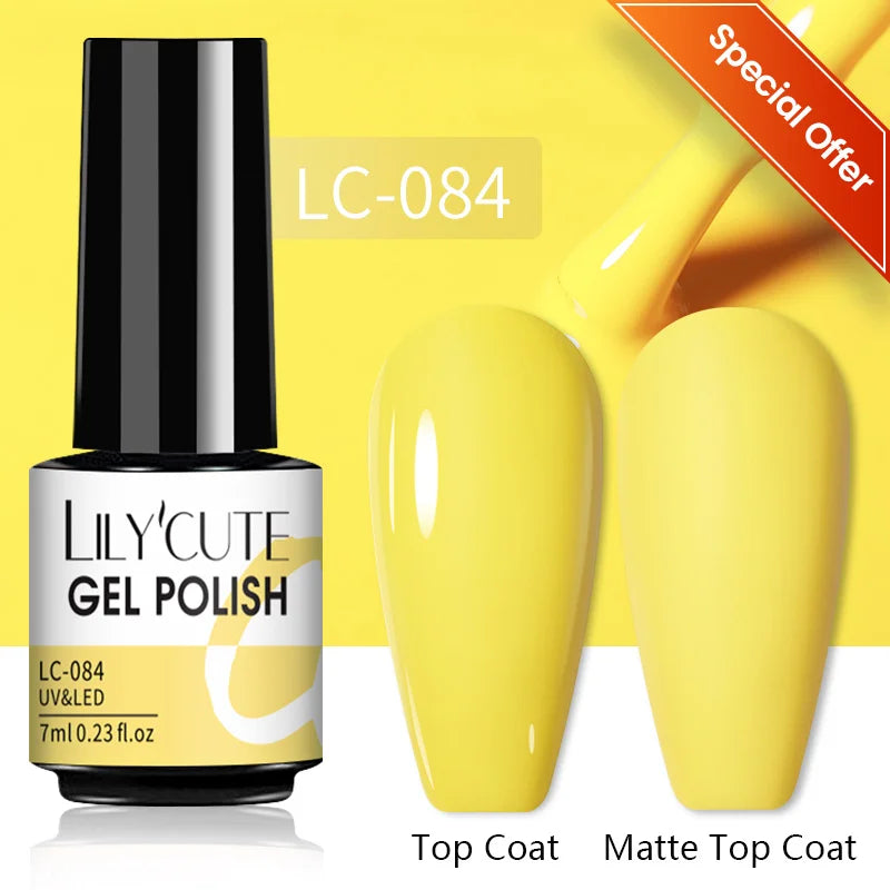 LILYCUTE 129 Colors 7ML Nail Gel Polish Set Soak Off UV LED Semi-Permanent Nail Art Varnishes