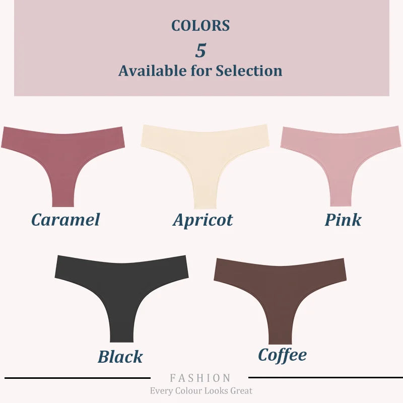 3PCS Seamless Maillard Brazilian Panties – Ultra-Thin Ice Silk G-String for Women
