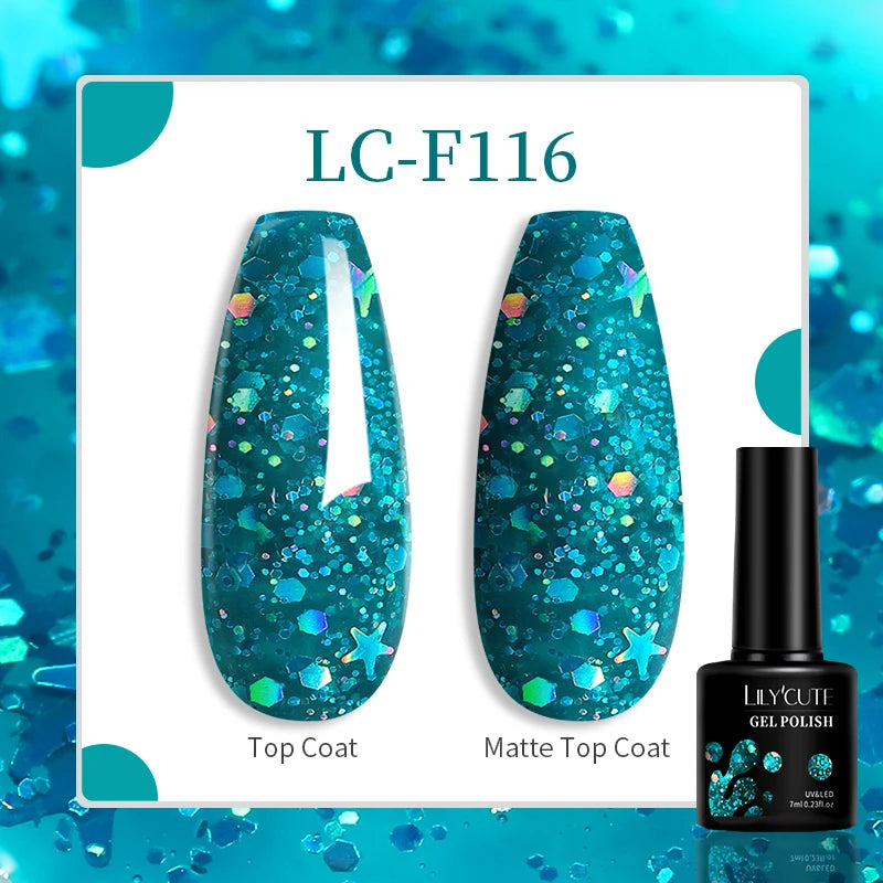 LILYCUTE 129 Colors 7ML Nail Gel Polish Set Soak Off UV LED Semi-Permanent Nail Art Varnishes