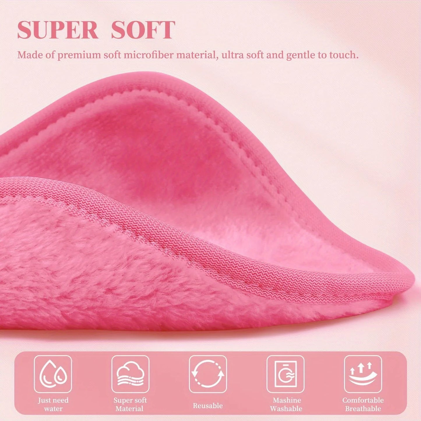 12PCS Reusable Microfiber Makeup Remover Cloths