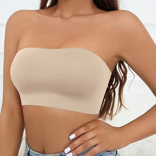 Sexy Seamless Strapless Tube Bra – Ultra-Thin Silicone, Non-Slip, Half Cup Lingerie for Off-Shoulder Dresses