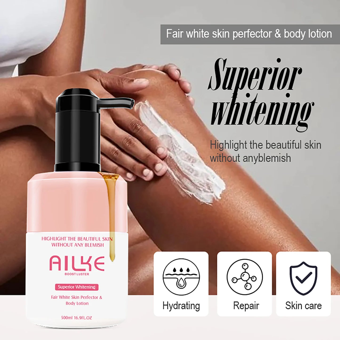 AILKE Superior Whitening Body Lotion – Skin Perfector, Soothing, Hydrating, Reduces Blemishes & Improves Rough Skin