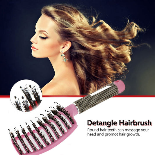 Anti-Knot Detangling Hair Brush with Nylon Bristles