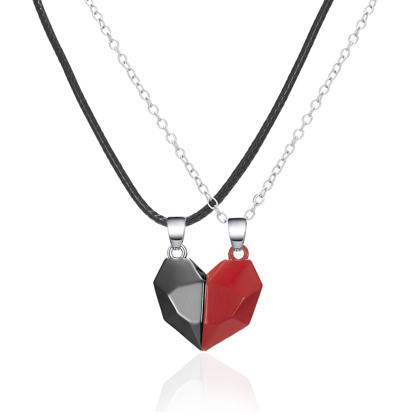 Minimalist Magnetic Heart Pendant Necklace Set