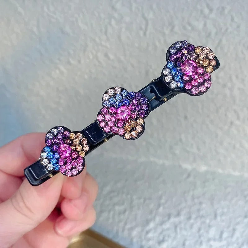 Crystal Stone Braided Hair Clips