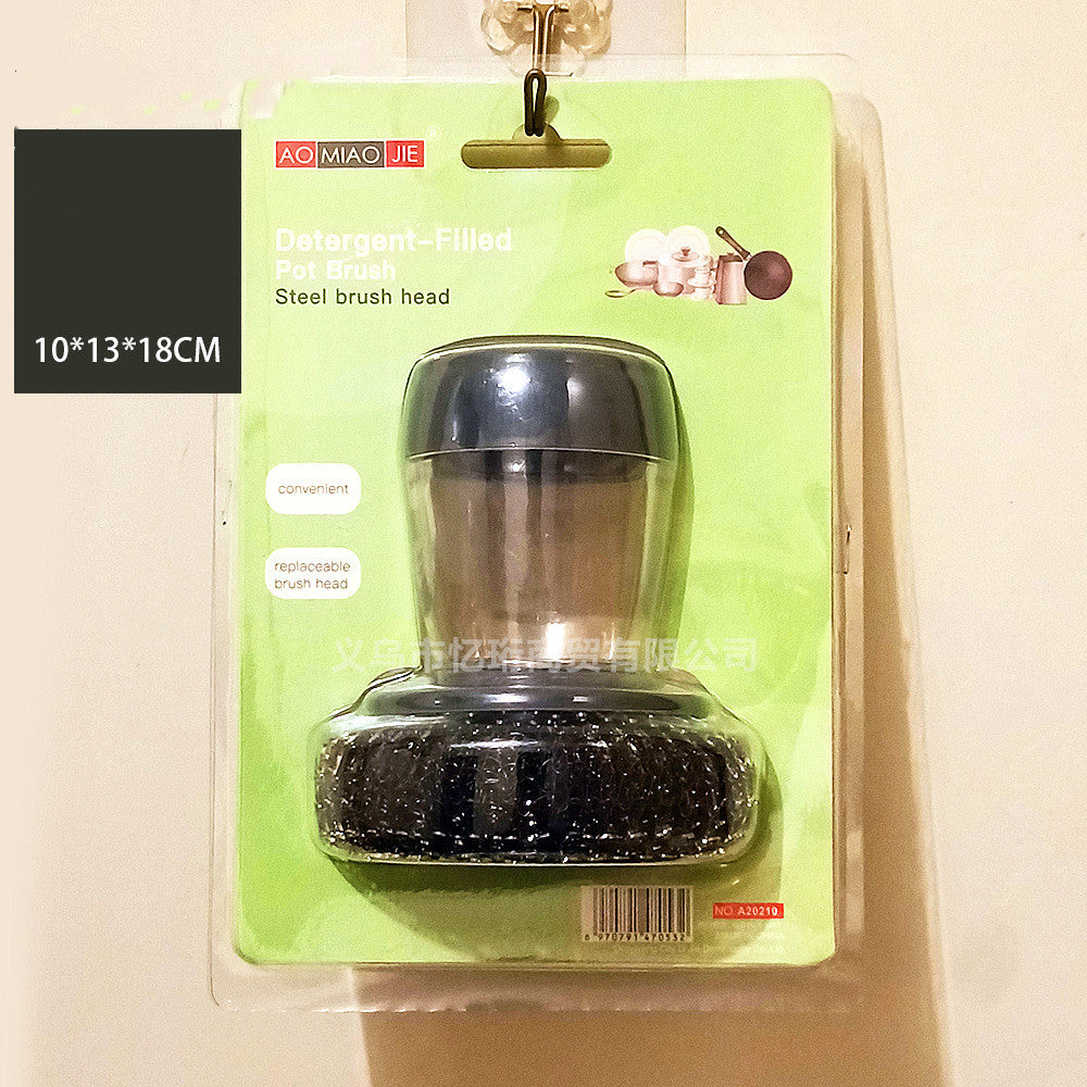 Soap Dispensing Palm Brush – Effortless Kitchen Cleaning!