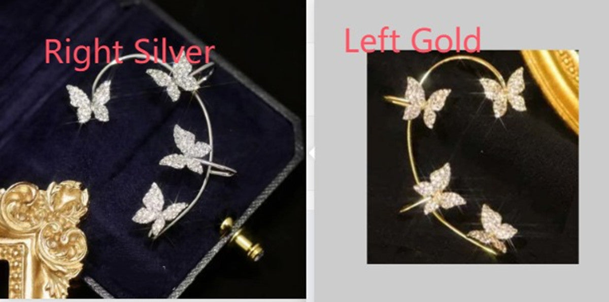 Butterfly Ear Clip And Ear Hook Jewelry