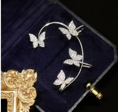 Butterfly Ear Clip And Ear Hook Jewelry