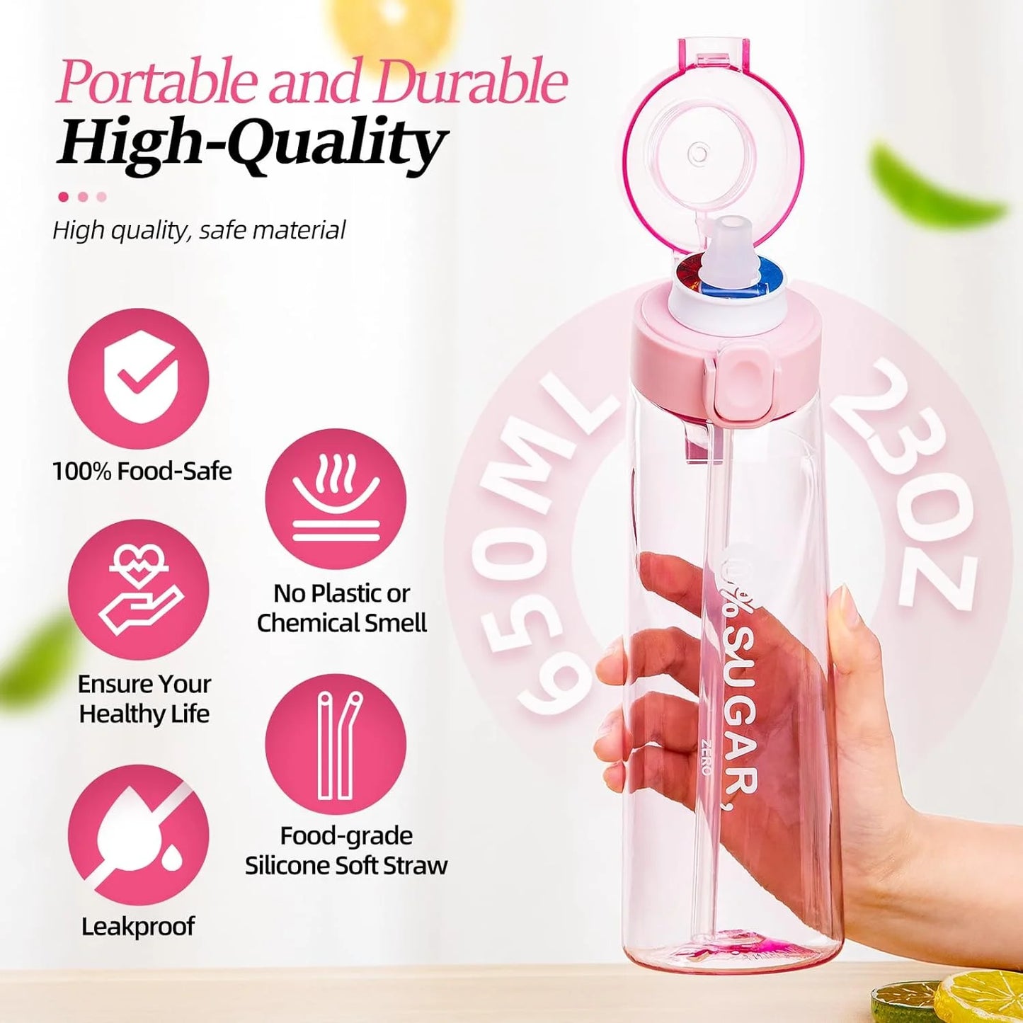 Sport Water Bottles With 7 Different Flavored Pods