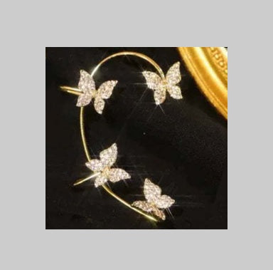 Butterfly Ear Clip And Ear Hook Jewelry