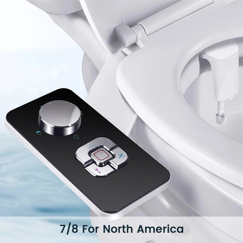 Ultra-Thin Bidet Toilet Seat Attachment – Non-Electric, Self-Cleaning Dual Nozzles for Frontal & Rear Wash