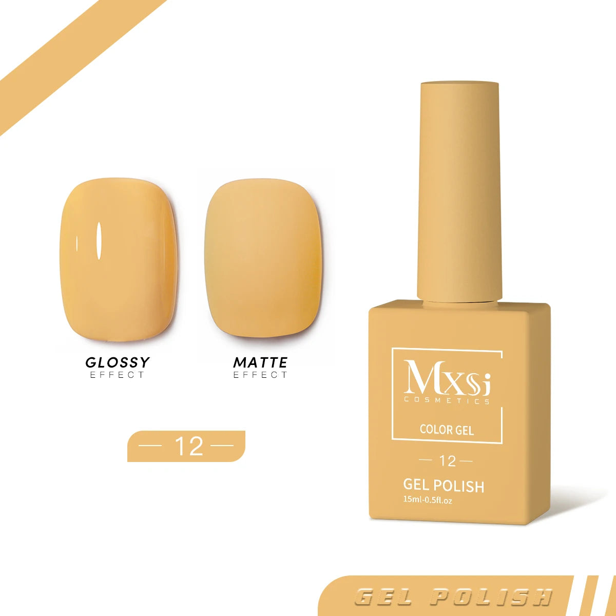 Mxsi 15ml Neon Gel Nail Polish Set - Brown, Blue, Red, Green, Nude, UV Varnish