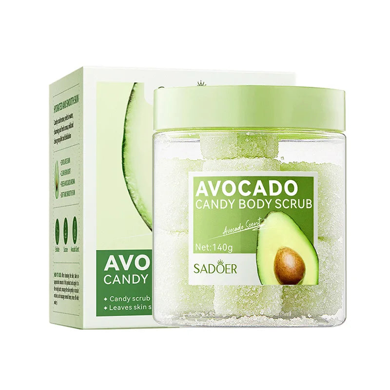 SADOER Rose, Lavender & Avocado Body Scrub – Moisturizing & Exfoliating Face and Body Cream for Smooth, Radiant Skin