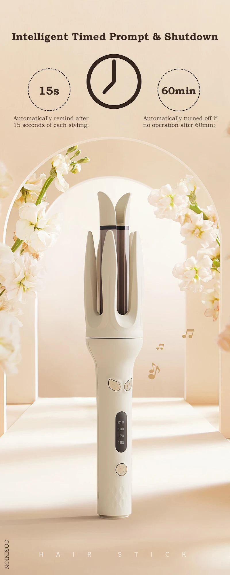 Automatic Hair Curler 28mm Negative Ions Ceramic Curling Iron