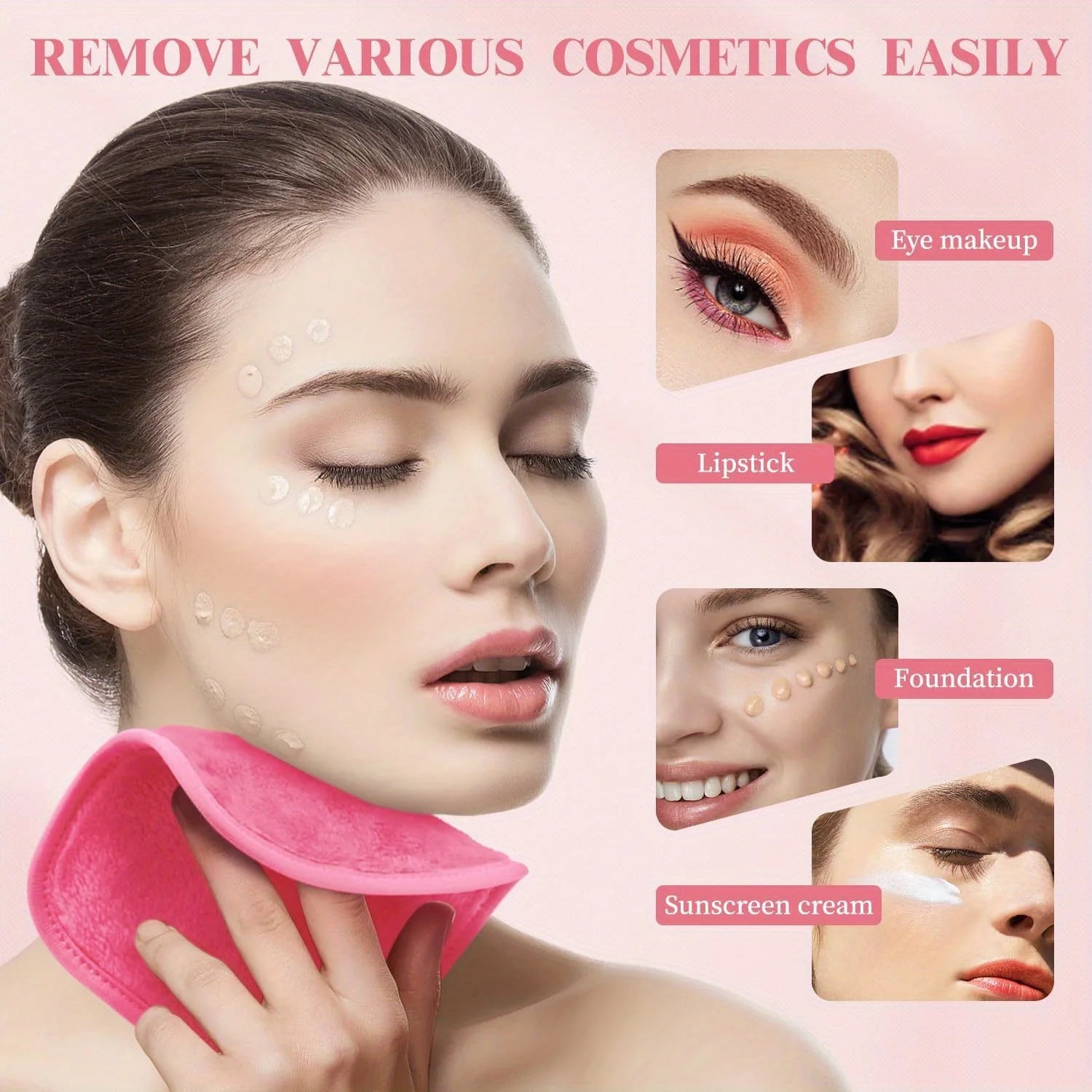 12PCS Reusable Microfiber Makeup Remover Cloths