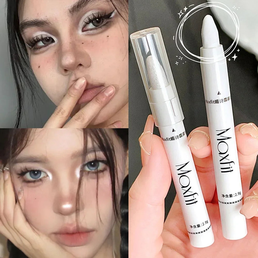 1pc Shimmering Highlight Stick – Glitter White Eyeshadow Pencil for Bright Eyes & Dazzling Makeup Highlighter